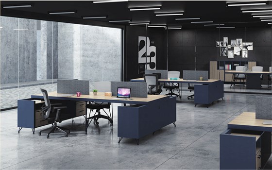 迪欧办公家具——现代员工办公区办公桌椅布局