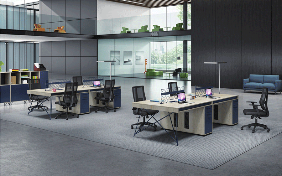 迪欧办公家具——现代屏风办公桌员工工作位办公桌椅