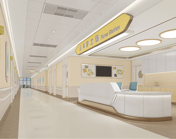 医院-普通儿科护士站走廊